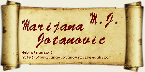 Marijana Jotanović vizit kartica